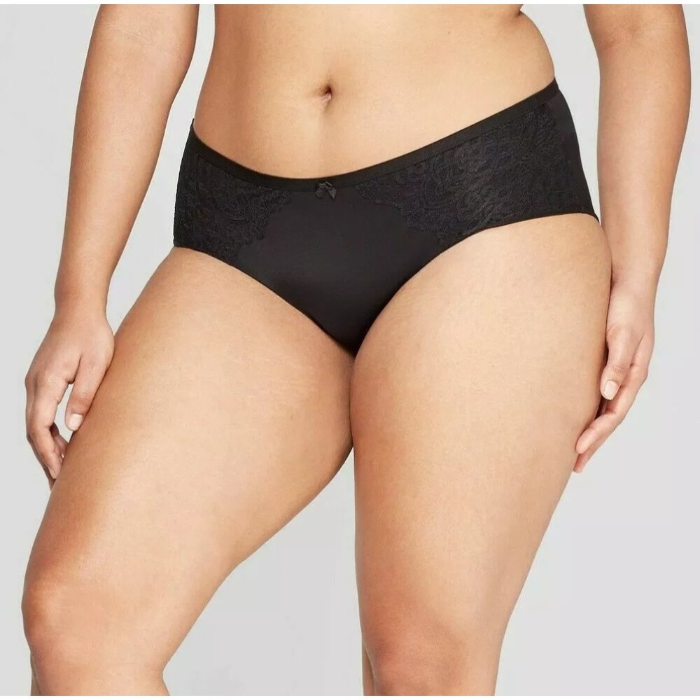 Auden Women's Bonded Smooth Micro Hipster Size XS Black Lace